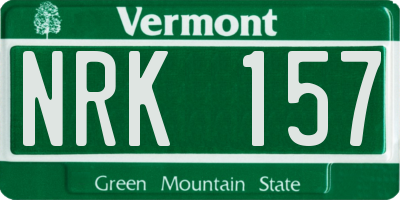 VT license plate NRK157