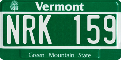 VT license plate NRK159