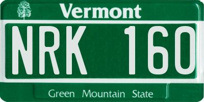 VT license plate NRK160