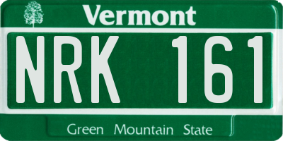 VT license plate NRK161