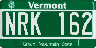 VT license plate NRK162