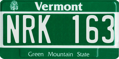 VT license plate NRK163