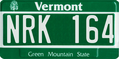 VT license plate NRK164