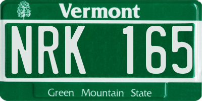 VT license plate NRK165