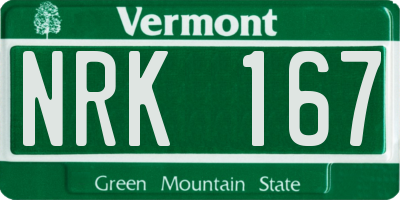 VT license plate NRK167