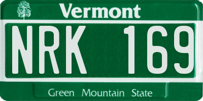 VT license plate NRK169