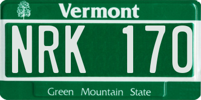 VT license plate NRK170