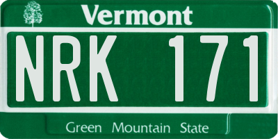 VT license plate NRK171