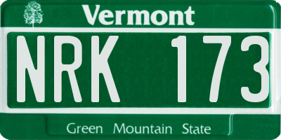 VT license plate NRK173