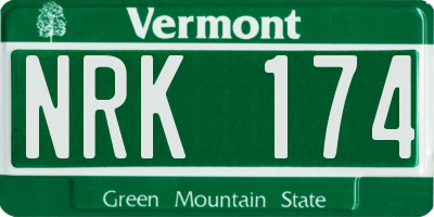 VT license plate NRK174