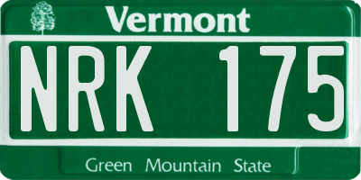 VT license plate NRK175