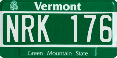 VT license plate NRK176
