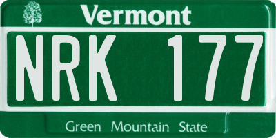 VT license plate NRK177