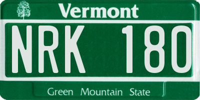 VT license plate NRK180