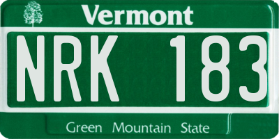 VT license plate NRK183