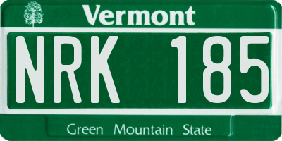 VT license plate NRK185
