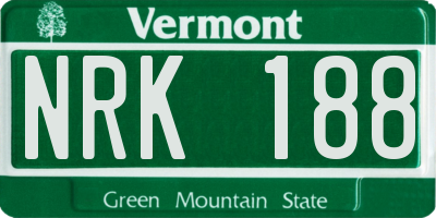 VT license plate NRK188