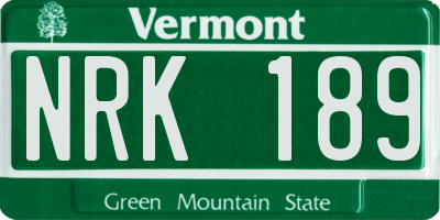 VT license plate NRK189