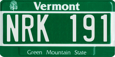 VT license plate NRK191