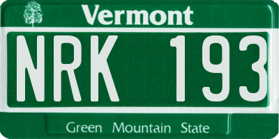 VT license plate NRK193