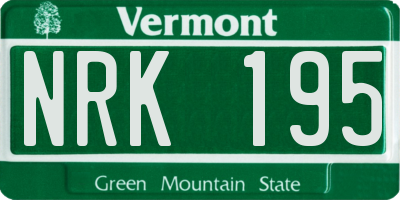 VT license plate NRK195