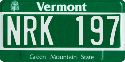 VT license plate NRK197