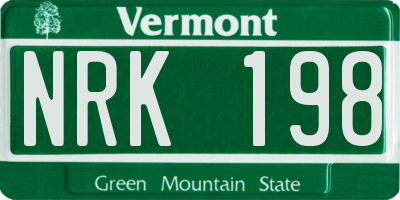 VT license plate NRK198