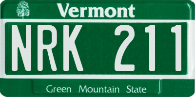 VT license plate NRK211
