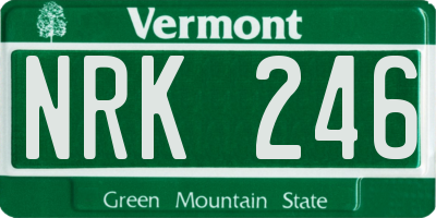 VT license plate NRK246