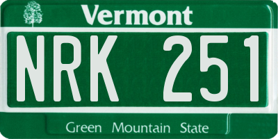VT license plate NRK251