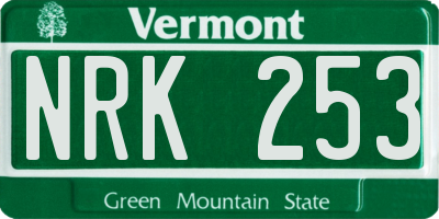 VT license plate NRK253