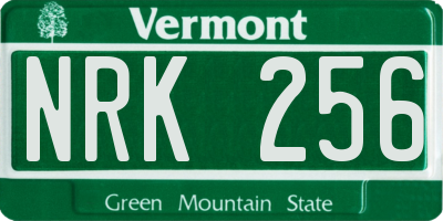 VT license plate NRK256