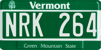 VT license plate NRK264