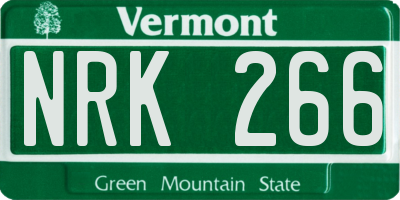 VT license plate NRK266