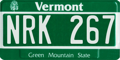 VT license plate NRK267