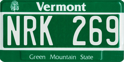 VT license plate NRK269