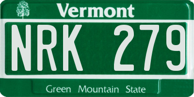 VT license plate NRK279
