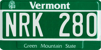 VT license plate NRK280