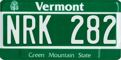 VT license plate NRK282