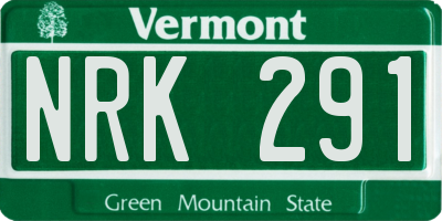 VT license plate NRK291