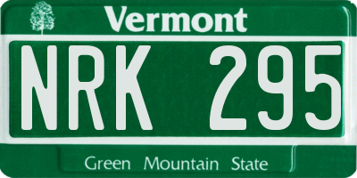 VT license plate NRK295