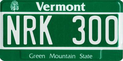 VT license plate NRK300