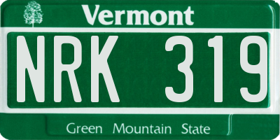 VT license plate NRK319
