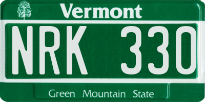 VT license plate NRK330