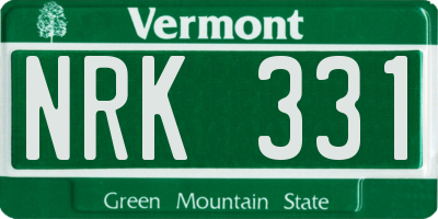 VT license plate NRK331