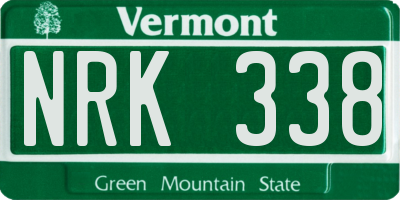 VT license plate NRK338
