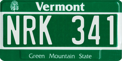 VT license plate NRK341