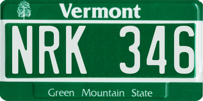 VT license plate NRK346