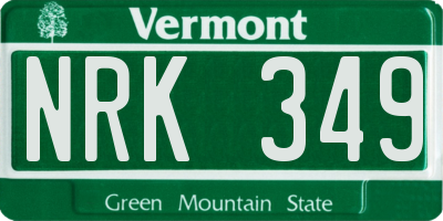 VT license plate NRK349