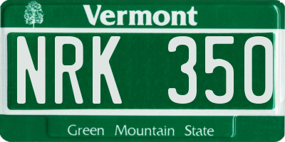 VT license plate NRK350